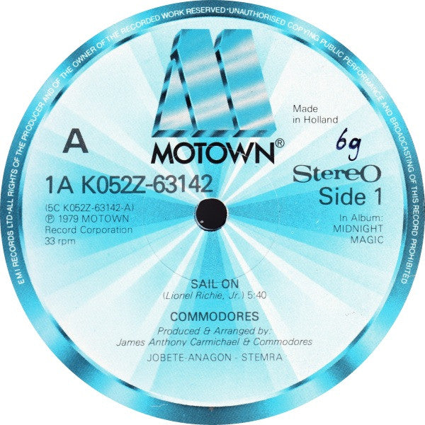 Commodores : Sail On / Flying High (12", Single)