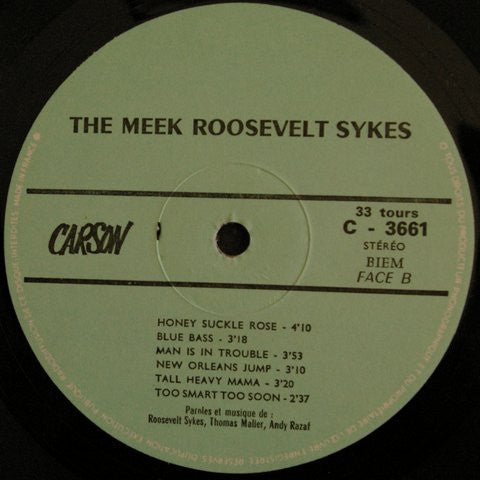 Roosevelt Sykes : The Meek Roosevelt Sykes (LP, Album)