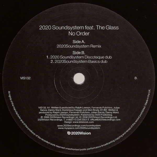 2020Soundsystem* Feat. The Glass : No Order (12")