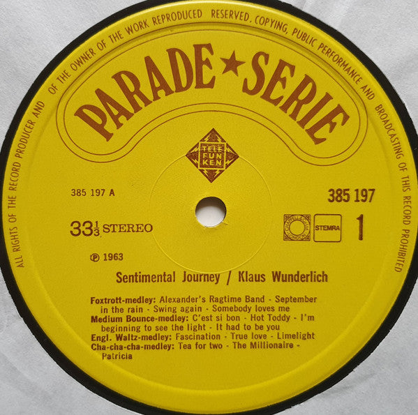 Klaus Wunderlich : Sentimental Journey (LP, Album)