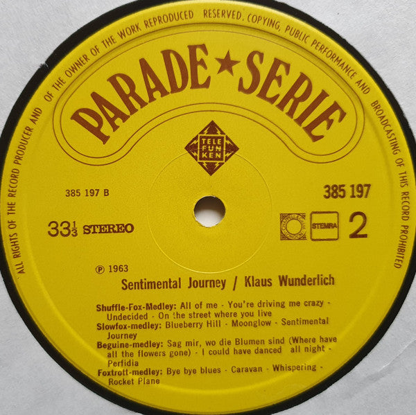 Klaus Wunderlich : Sentimental Journey (LP, Album)