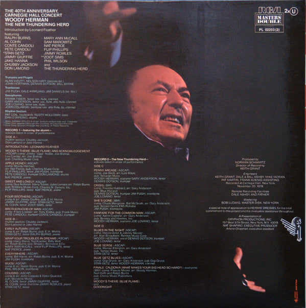 Woody Herman & The New Thundering Herd : The 40th Anniversary, Carnegie Hall Concert (2xLP, Album, Gat)