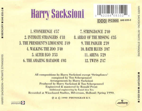 Harry Sacksioni : Intimate Strangers (CD, Album)