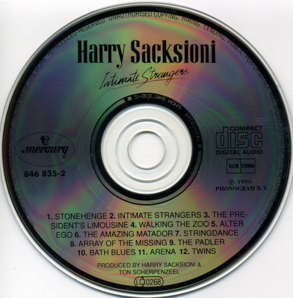 Harry Sacksioni : Intimate Strangers (CD, Album)