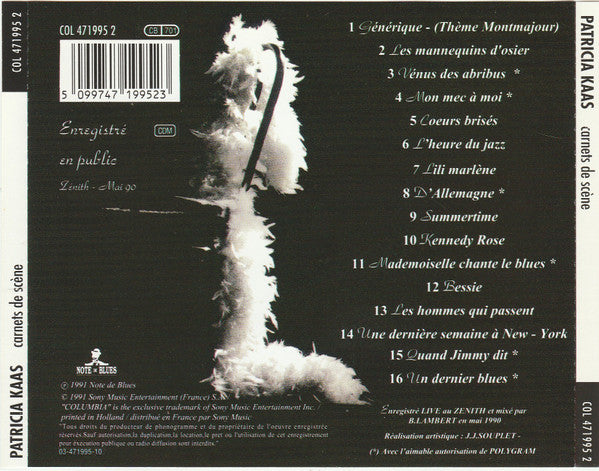 Patricia Kaas : Carnets De Scène (CD, Album)