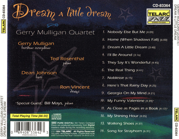 Gerry Mulligan Quartet : Dream A Little Dream (CD, Album)