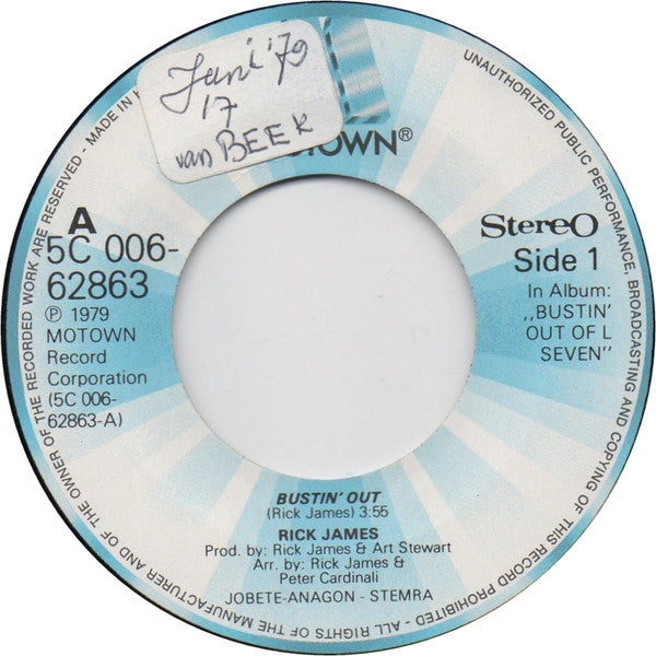 Rick James : Bustin Out / Sexy Lady (7", Single)