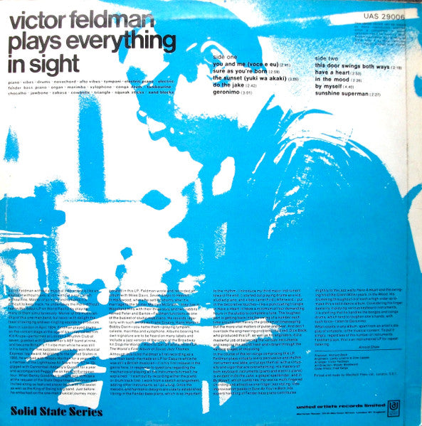 Victor Feldman : Plays Everything In Sight (LP, Album, RE)
