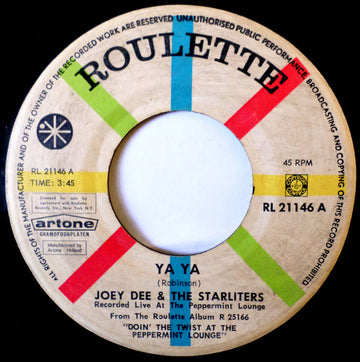 Joey Dee & The Starliters / Jo Ann Campbell With Joey Dee & The Starliters : Ya Ya / Let Me Do My Twist (7", Single)