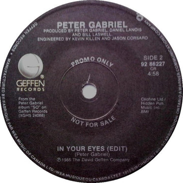 Peter Gabriel : In Your Eyes (7", Single, Promo)