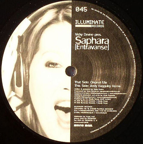 Vicky Devine pres. Saphara : Entravanse (12")