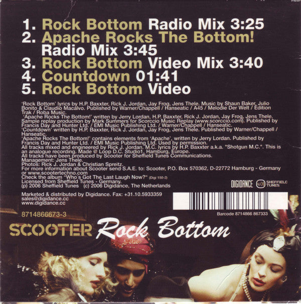 Scooter : Rock Bottom (CD, Single, Enh, Car)
