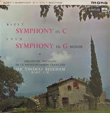 Georges Bizet, Édouard Lalo, Sir Thomas Beecham, Orchestre National De La R.T.F. : Symphony in C / Symphony In G Minor (LP, Mono)