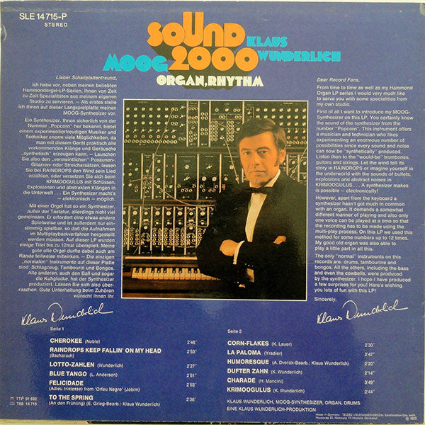 Klaus Wunderlich : Sound 2000 (Moog-Organ-Rhythm) (LP, Album)