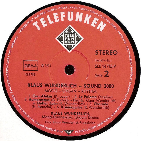 Klaus Wunderlich : Sound 2000 (Moog-Organ-Rhythm) (LP, Album)