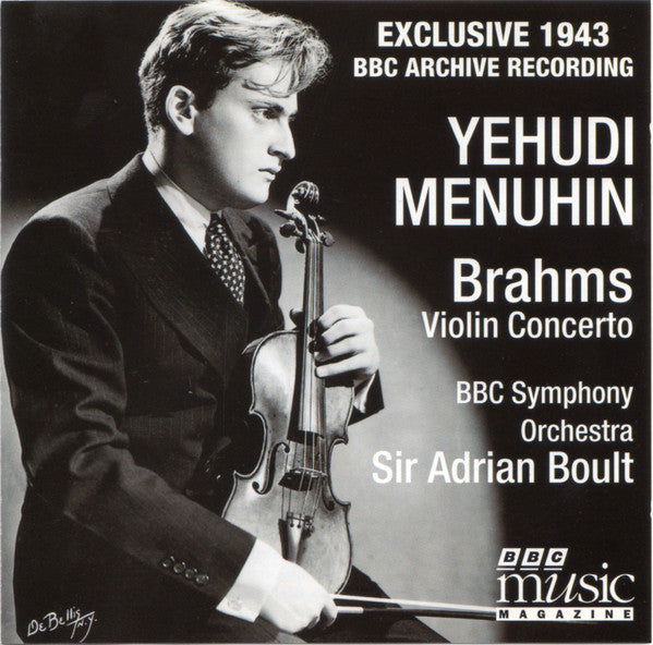 Yehudi Menuhin, BBC Symphony Orchestra, Sir Adrian Boult : Brahms Violin Concerto (CD, Album, Mono, Jew)