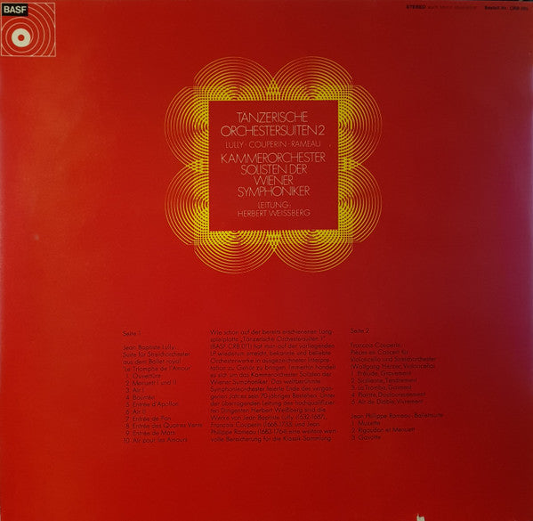Jean-Baptiste Lully / François Couperin / Jean-Philippe Rameau - Wiener Symphoniker • Herbert Weissberg : Tänzerische Orchestersuiten 2 (LP, Album)
