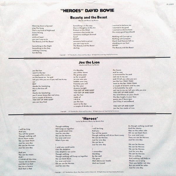 David Bowie : "Heroes" (LP, Album)