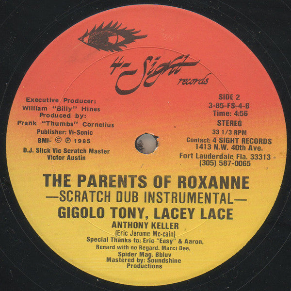 Gigolo Tony, Lacey Lace : The Parents Of Roxanne (12")