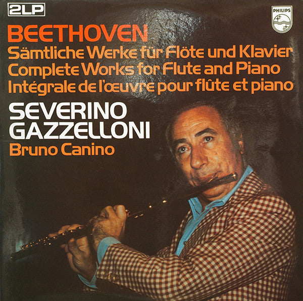 Ludwig Van Beethoven - Severino Gazzelloni, Bruno Canino : Complete Works For Flute And Piano (2xLP, Gat)