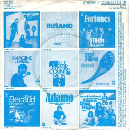 Badfinger : Baby Blue (7", Single)