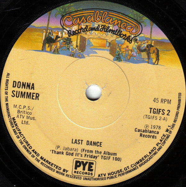 Donna Summer : Last Dance (7", Single, Sol)