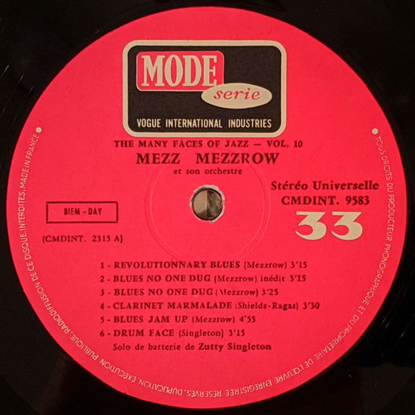 Mezz Mezzrow : The Many Faces Of Jazz Vol. 10 (LP, Comp)