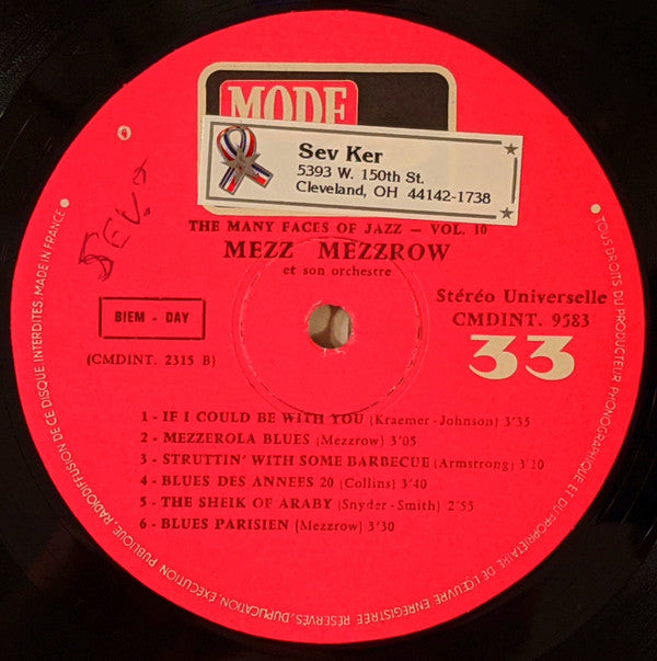 Mezz Mezzrow : The Many Faces Of Jazz Vol. 10 (LP, Comp)