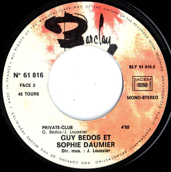 Guy Bedos & Sophie Daumier : La Drague (7", Single)