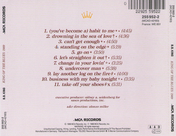 B.B. King : King Of The Blues: 1989 (CD, Album)