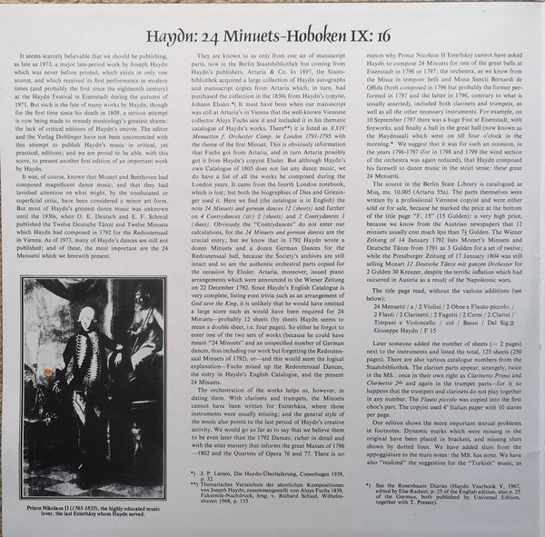 Haydn*, Philharmonia Hungarica, Antal Dorati : 24 Minuets (2xLP)