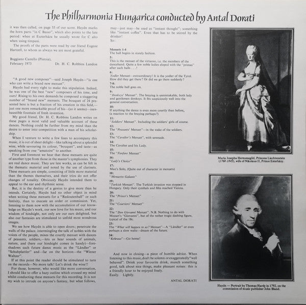 Haydn*, Philharmonia Hungarica, Antal Dorati : 24 Minuets (2xLP)