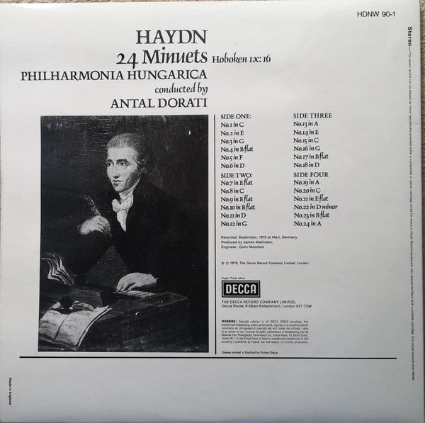 Haydn*, Philharmonia Hungarica, Antal Dorati : 24 Minuets (2xLP)