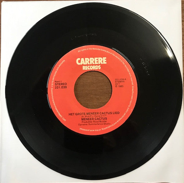 Meneer Kaktus : Het Grote Mijnheer Kaktus Lied (7")