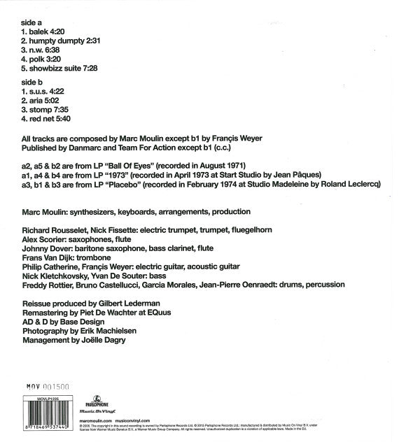 Marc Moulin : Placebo Years (LP, RSD, Comp, Ltd, Num, Cry)