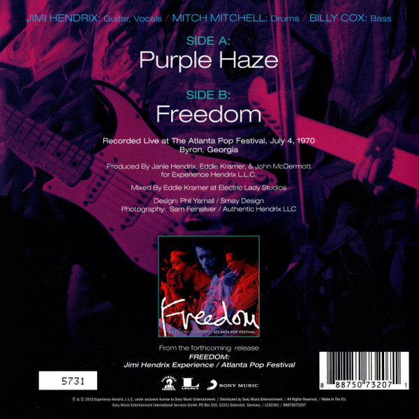 The Jimi Hendrix Experience : Purple Haze / Freedom (7", RSD, Single, Ltd, Num)