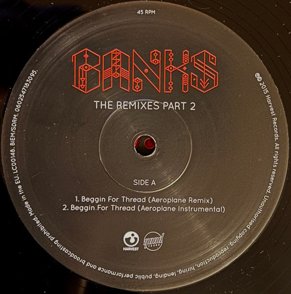 BANKS (7) : The Remixes Part 2 (12", RSD, Single, Ltd)