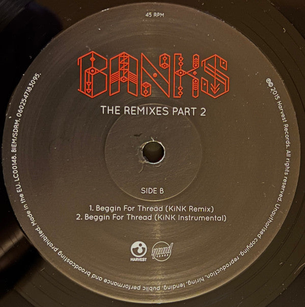 BANKS (7) : The Remixes Part 2 (12", RSD, Single, Ltd)