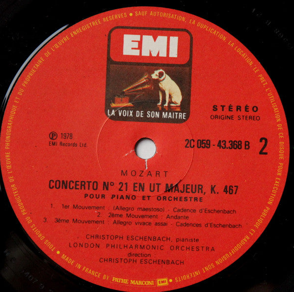Wolfgang Amadeus Mozart - Christoph Eschenbach, London Philharmonic Orchestra : Concertos N° 9 En Mi Bémol Majeur " Jeunehomme " Et 21 En Ut Majeur (LP, Comp, Gat)