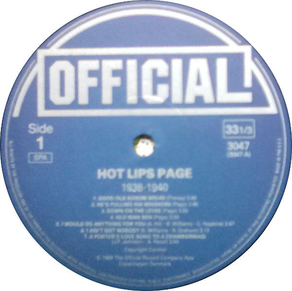 Hot Lips Page : 1938-1940 (LP, Comp)