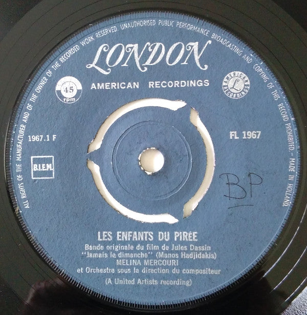 Melina Mercouri : Les Enfants Du Pirée (7", Single)