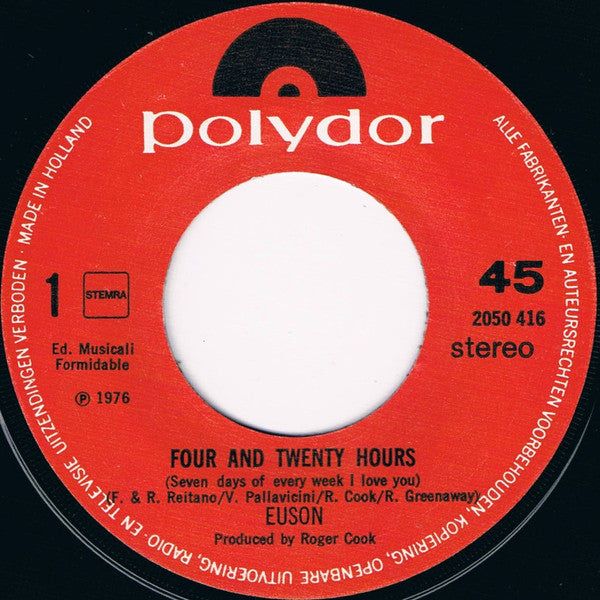Euson : Four And Twenty Hours (7", Single)