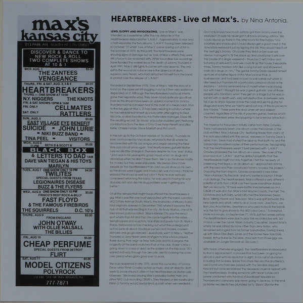 Heartbreakers* : Live At Max's Kansas City Volumes 1 & 2 (2xLP, Album, RSD, Ltd, RE, Mul)