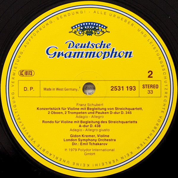 Beethoven* - Schubert*, Gidon Kremer, London Symphony Orchestra ∙ Emil Tchakarov : Musik Für Violine & Orchester (LP)