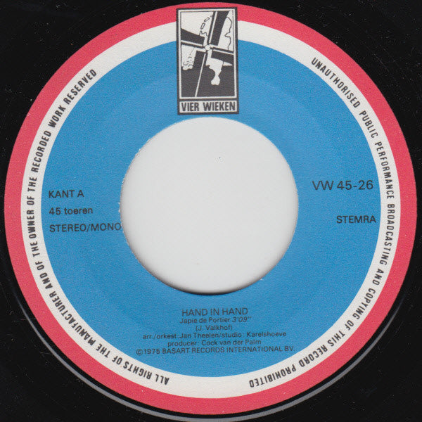 Japie de Portier : Hand In Hand / Toffe Jongens (7", Single)