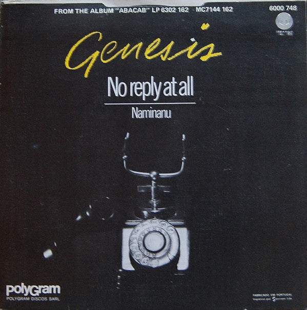 Genesis : No Reply At All (7", Single)