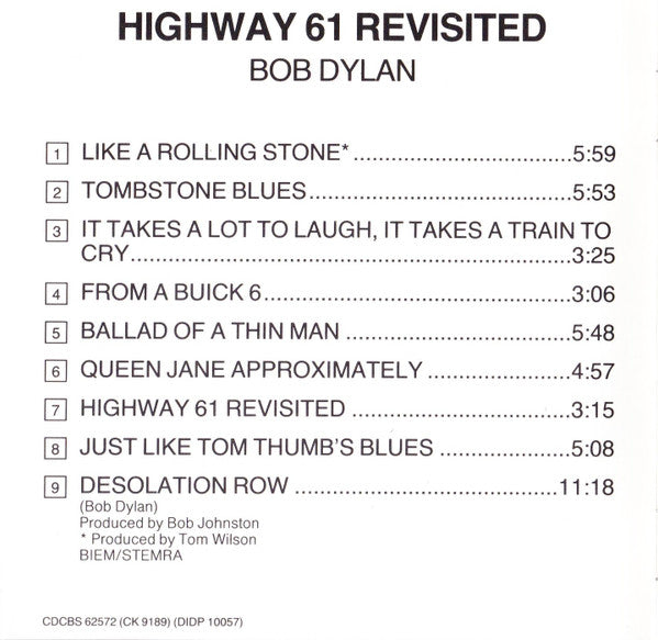 Bob Dylan : Highway 61 Revisited (CD, Album, RE, Red)