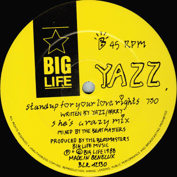 Yazz : Stand Up For Your Love Rights (The Remixes) (12")