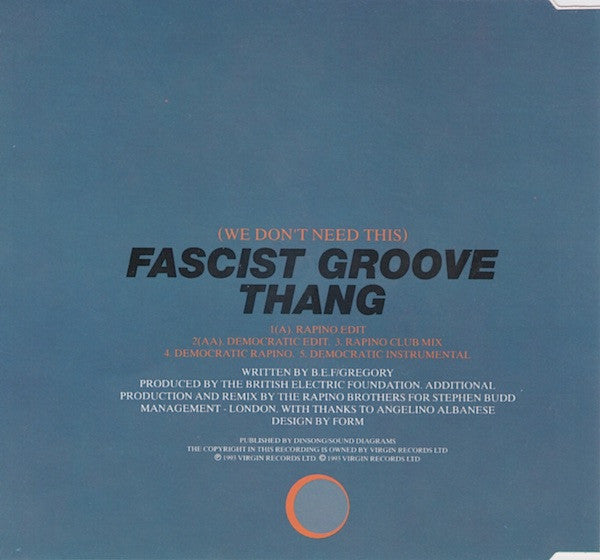 Heaven 17 : (We Don't Need This) Fascist Groove Thang (The Rapino Brothers Remixes) (CD, Single)