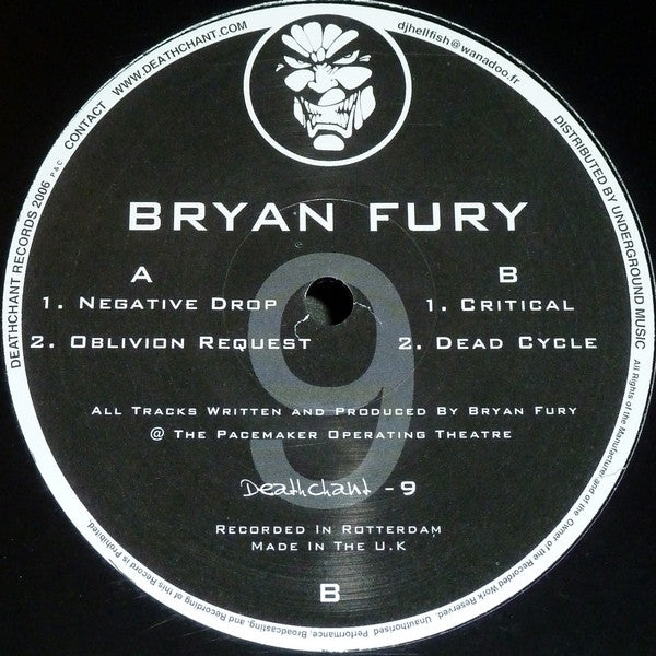 Bryan Fury : Negative Drop (12")